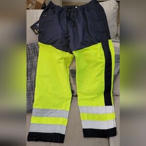 Men's Navy and Yellow Water Resistant Hi Vis Pants
